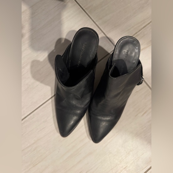 REBECCA MINKOFF Aidan Leather Point-toe Block-heel Mules In Black - Picture 4 of 8